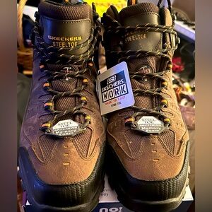 Skechers for Work Men's Delleker Lakehead Work Boot Steel Toe Water Resistant